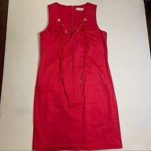 Calvin Klein Women's Side Pleated Sleeveless Pencil dress 2 pocket size 8